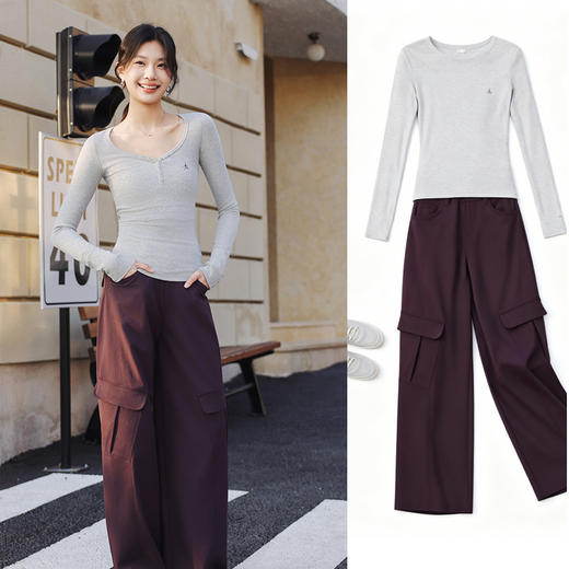 【SAKURA樱花·生态棉弯刀工装裤26102】亲肤生态棉，大口袋工装裤，休闲街头风 商品图5