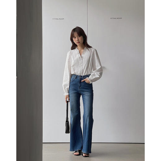 雀说【爆款升级南法白月光】歌铭法式白衬衫女通勤蕾丝花边衬衣ALWY1626F 商品图2