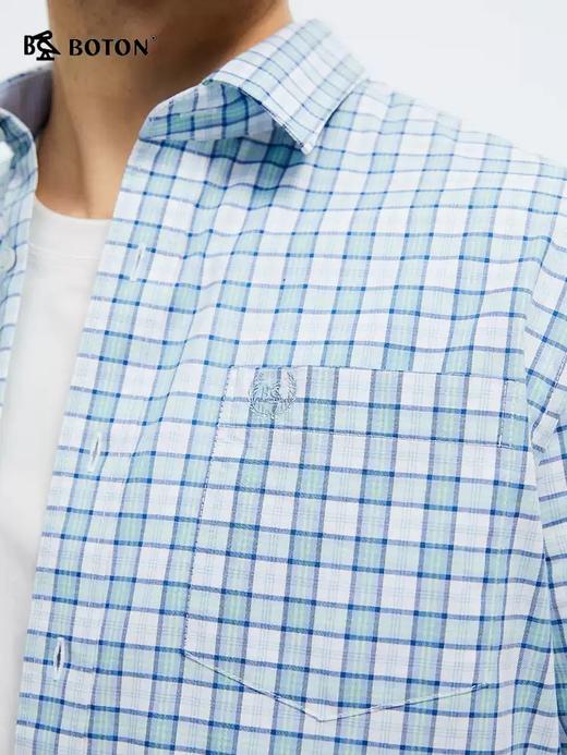 波顿夏季男士短袖衬衫｜格纹精准对位，合身剪裁里藏着用心MS098225 商品图4