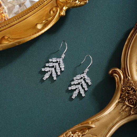 子佩集【寒霜淬雪】银S925耳环【YG00433AA01】时尚叶子2601 商品图1