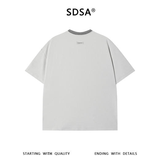 SDSA男装2026新款高贵轻奢美式潮牌撞色领口设计短袖T恤百搭上衣 商品图4
