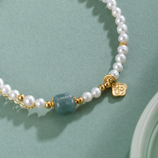 子佩集【如意珠华】银S925珍珠惜王妃手链【SGB0950004】3.7mm珠镀金2601 商品图2