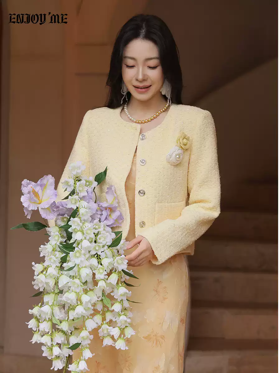 【门店同款】ENJOY春季“柔光芳序”极光织梦小香外套 169250128