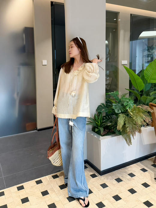 2603404    独家“绝美芍药” 春天宽松衬衫 法式浪漫 商品图2