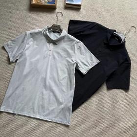 F032377一片式剪裁棉感小珠地速干POLO衫短袖T恤