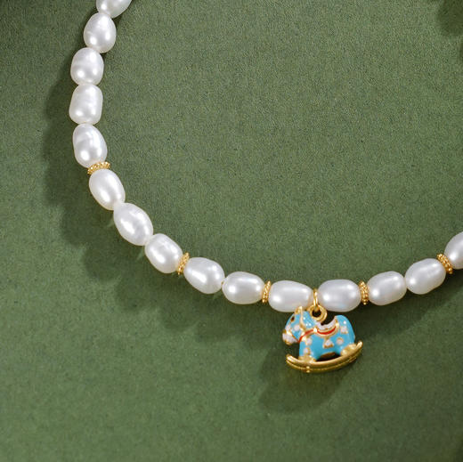 子佩集【马上喜悦】银S925珍珠惜王妃手链【SGB0770004】3.5*4mm珠马镀金2601 商品图1