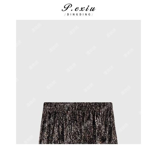 03-4潘依绣丁丁宠粉复古摩登豹纹松紧腰丝绒半身裙 Q9045 商品图2