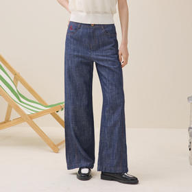 谜底刺绣直筒裤长裤2026年夏季新品棉麻色织复古艺术女262MK0466