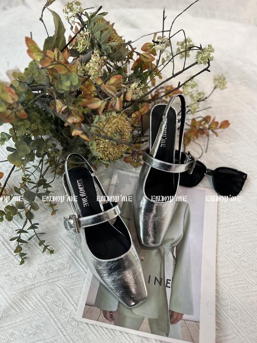 【门店同款】ENJOY春季粗跟极简包头后空鞋 169451245 商品图0