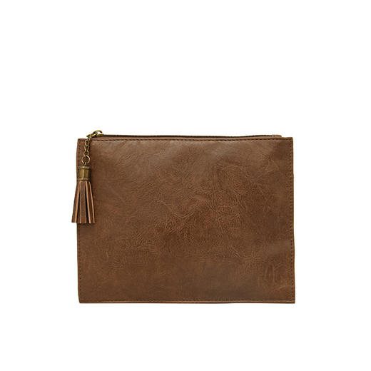 新款复古流苏化妆包 便携高质感手拿包日常质感随身拉链零钱收纳袋 商品图4