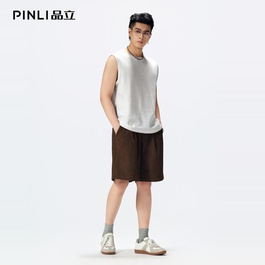 PINLI品立2026夏季新款宽松圆领无袖T恤打底衫运动健身汗背心男士GD262114048 商品图1
