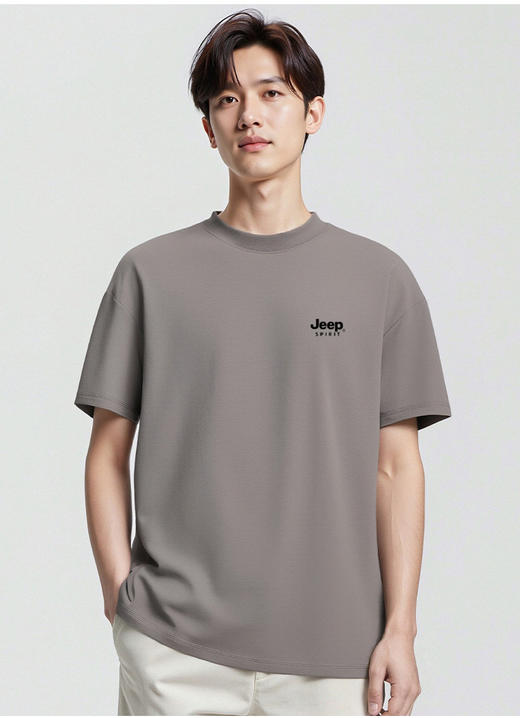 男女同款【JEEP SPIRIT莱赛尔天丝T恤3535款-凉感抑菌驱蚊】50支纱罗马布 丝光工艺 不缩水不变形 冰凉感 10A级抗菌、驱蚊、消臭、防螨 商品图4