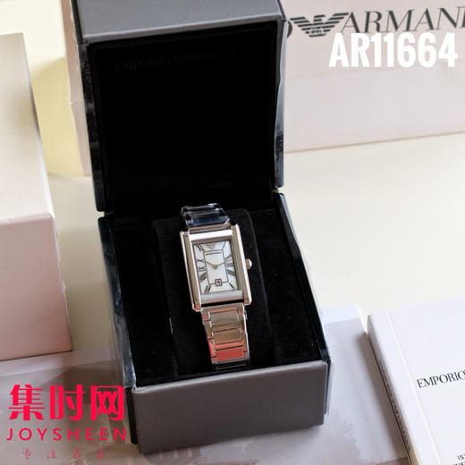 原单阿玛尼AR11664 方形女士腕表｜当贝壳遇上钢魂，腕间绽放的静谧光芒 商品图3