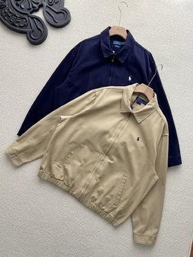 F032303春秋新款美式复古翻领全拉链日常百搭耐磨抗造长袖夹克