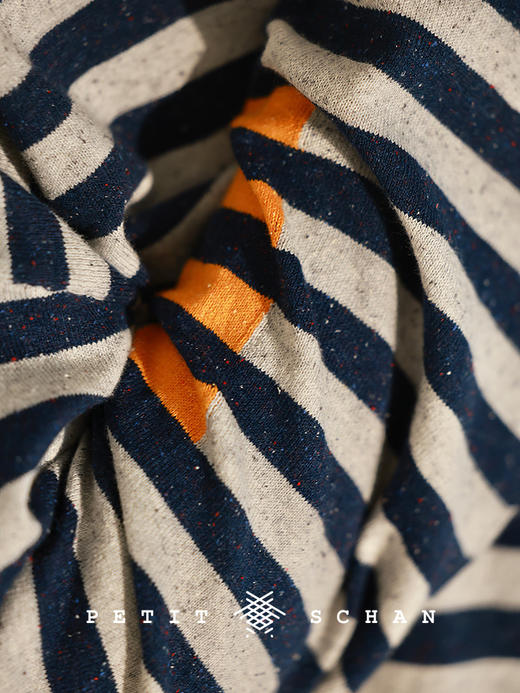 Petit Schan小闪 CLO#1080 Stable but fun 稳中有趣 松弛感棉麻桑蚕丝条纹轻薄针织长袖 商品图4