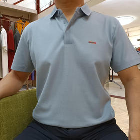 素色螺纹领60支丝光短袖简约纯色翻领polo衫  XYD*-887050