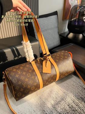 F032357老花帆布大号旅行袋手提斜挎单肩手提包