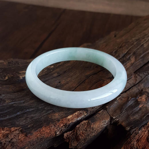 【天然正品】A货翡翠天然正桩细腻无纹裂62.5号糯种青白底翡翠手镯62.5号（皆取最大值）090326TJ32 商品图3