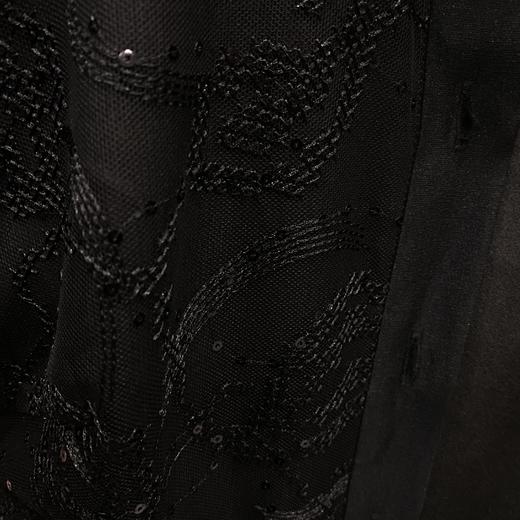 HJ2S41_黑色_连衣裙_四季_优雅复古金扣蕾丝网纱衬衫领收腰系带 A 字中裙_高级女装_BERNIEELEN 伯妮斯茵 商品图9