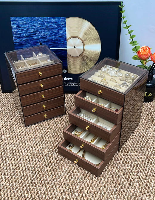 🔥清仓捡漏，39.9🉐首饰收纳界的爱马仕【Trees&wind胡桃木五层首饰盒】告别乱七八糟，给首饰们一个精致的“家”✨ 商品图5