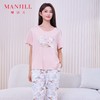 【商场同款】熳洁儿 短袖长裤套装春夏家居服羊脂玉26203269 商品缩略图1