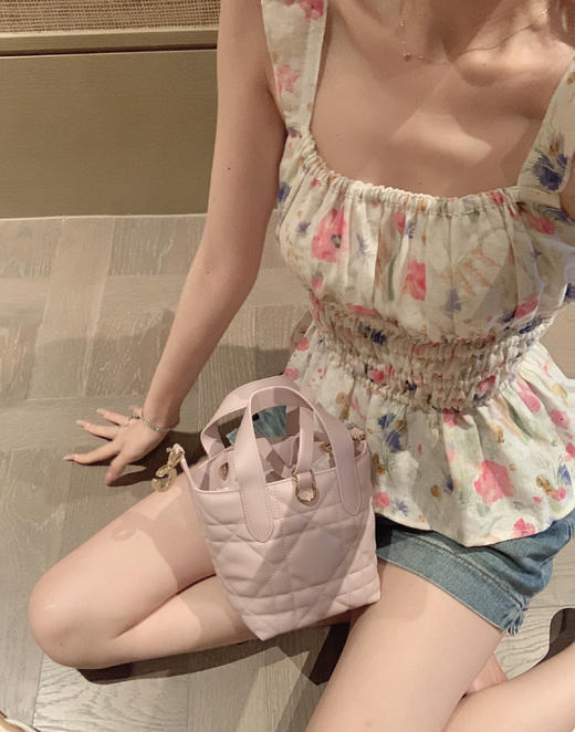 金蘑菇菇 Zim鸢尾与Love小苍兰 / 100亚麻夏日清丽少女感碎花连衣裙&上衣 商品图10