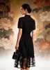 HJ2S41_黑色_连衣裙_四季_优雅复古金扣蕾丝网纱衬衫领收腰系带 A 字中裙_高级女装_BERNIEELEN 伯妮斯茵 商品缩略图8