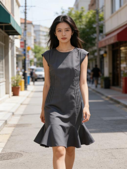 G2000女装SS26商场新款【三防科技/收腰伞裙】气质通勤连衣裙61231210 商品图6