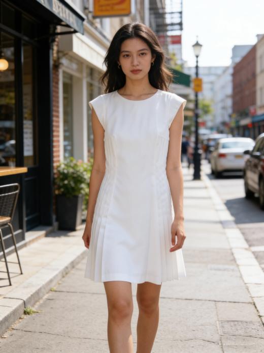 G2000女装SS26商场新款【三防科技/收腰伞裙】气质通勤连衣裙61231210 商品图4