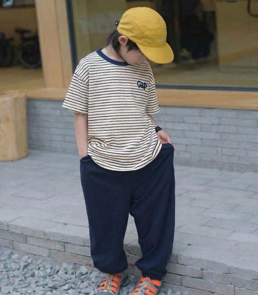 直发【一组两件】 G家经典款纯色大logo+条纹刺绣 儿童短袖T恤 商品图4