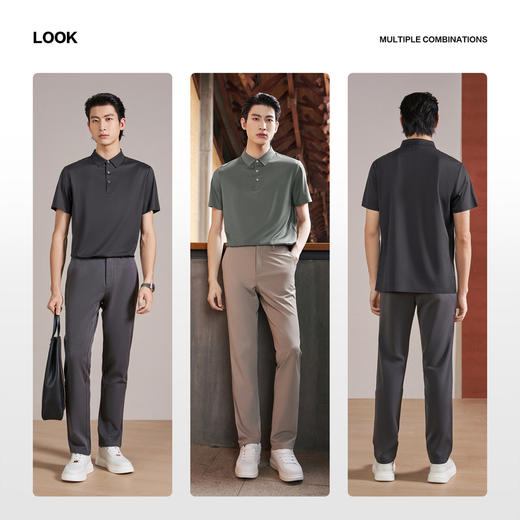 【无缝/桑蚕丝/印花POLO衫】柒牌男装2026夏季新款商务短袖POLO衫 130T70940 商品图2
