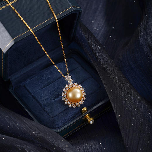 子佩集【金色童话】银S925珍珠惜王妃套链【HJYDZ002】12.5mm珠镀金太阳花金色珠2601 商品图1