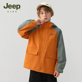【儿童服饰丨JeepKids吉普春秋款男童女童拼色休闲外套】130-175码可选，撞色拼接设计，创意感满满，版型挺括不软塌，全天候防水面料，保暖锁温不受凉，轻松应对多种场景