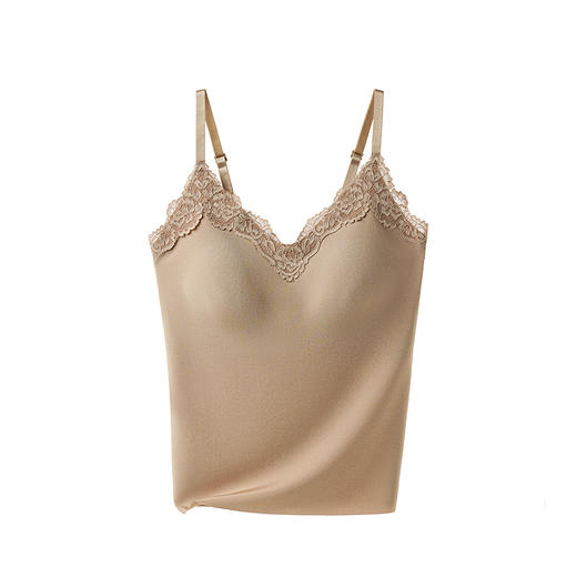 ✨举手投足间皆是氛围感！❣️【草本初色无痕细闪蕾丝吊带8837#】搭配开衫外套 若隐若现～🍑散发着满满温柔气息 是仙女本人啦～ 内衣吊带二合一的设计 💪告别臃肿穿搭！ 商品图8