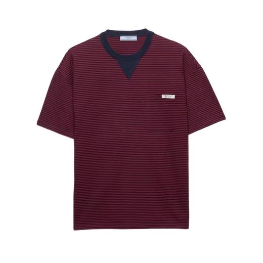 港风条纹tee，胸口小标设计。宽松复古做旧磨破圆领半袖儿C032458 商品图9