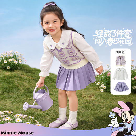 迪士尼女童春季田园风衬衫三件套ZD1FT019 商品图3