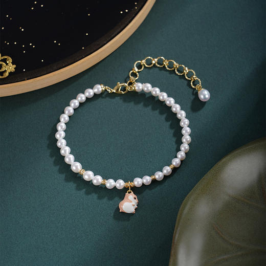 子佩集【鼠你最好】珍珠惜王妃手链【XXSL019】4mm珠镀金小鼠2601 商品图3