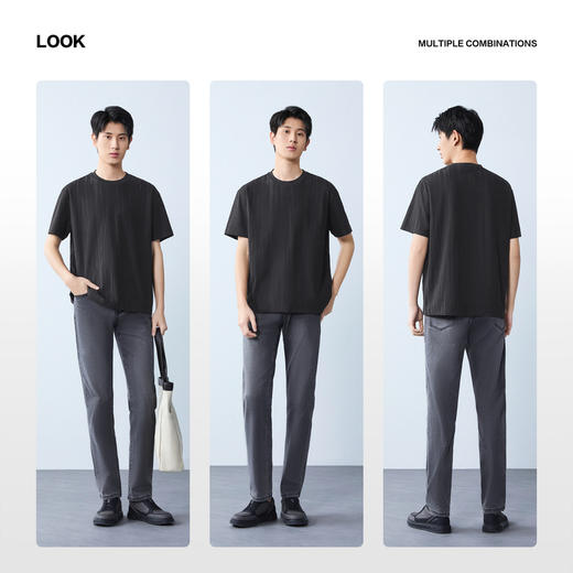 【提花T恤】柒牌男装2026夏季新款新疆棉柔软都市立体肌理短袖T恤 130T72440 商品图2