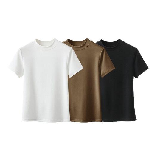 【莱赛尔﹢羊毛】高端面料 兰精丝柔 正肩小立领T恤 商品图4