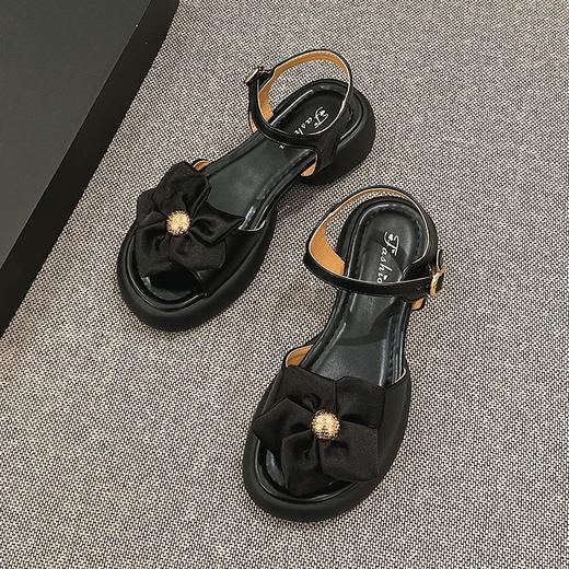 【软皮版新厚底凉鞋】小个子花朵休闲百搭 舒适超美露趾凉鞋女士平底鞋  商品图0