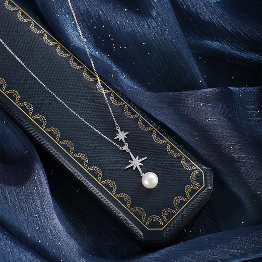 子佩集【星芒守护】银S925珍珠惜王妃套链【YB5320】8.8mm珠双色星芒2601 商品图2