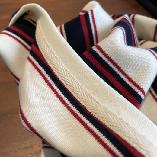 专柜品质！！质感巨出众！2026之家色织长绒棉经典撞色条纹刺绣短袖T恤女款！ 商品图2