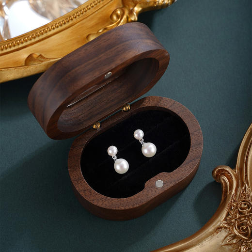 子佩集【晨露微醺】银S925珍珠惜王妃耳钉【MLEH031】7mm大珠吊球双珠2601 商品图1