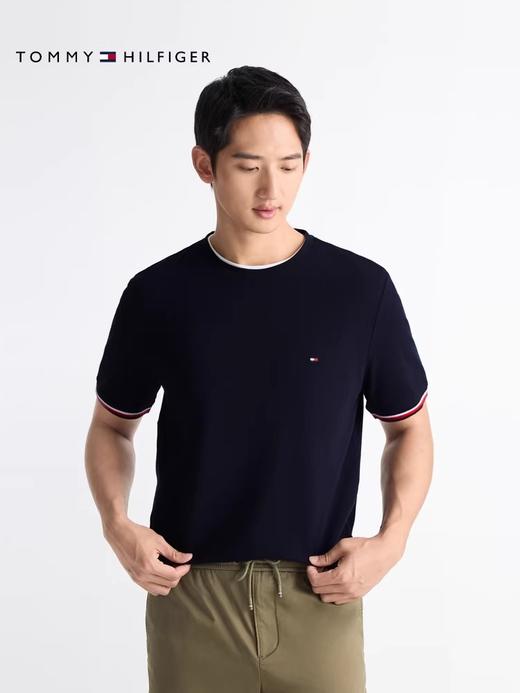 基础全棉tee，胸口小标刺绣。撞色边正肩情侣款宽松半袖儿E032468 商品图9