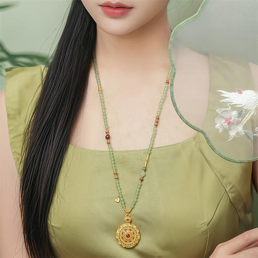 【新品首发】玉玲珑系列 s925银老山檀和田玉晴水万能链 女士礼物MEMORA诗普琳NN004401 商品图2