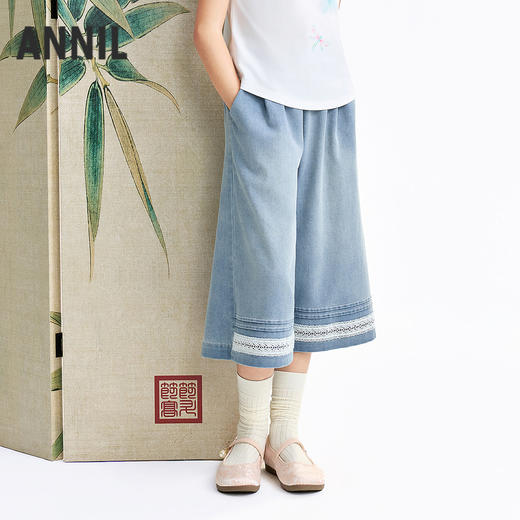 女童牛仔七分裤夏季新款安奈儿童装EG626592 商品图2
