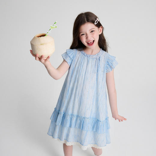 笛莎Deesha 2026年夏季新款中童女童F时尚出街连衣裙连衣裙 商品图2