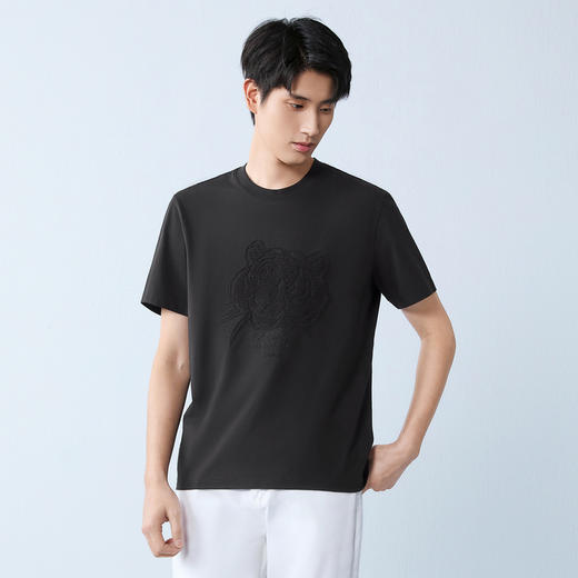 【老虎图案】柒牌男装26夏上新短袖T恤凉感速干柔软舒适男士上衣 130T71660 商品图1