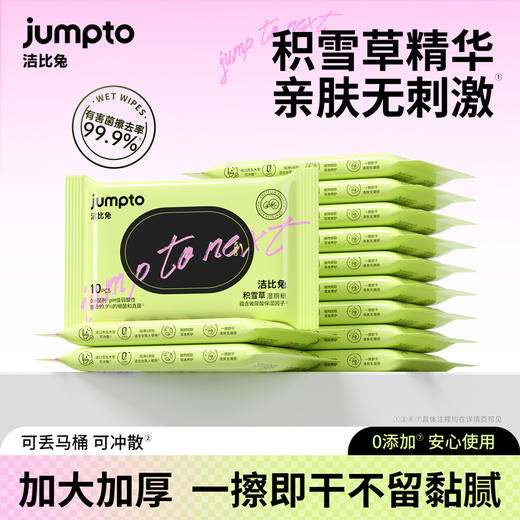 洁比兔积雪草益生菌薰衣草湿厕纸便携款10片/包男女可用可冲散湿厕纸 商品图1