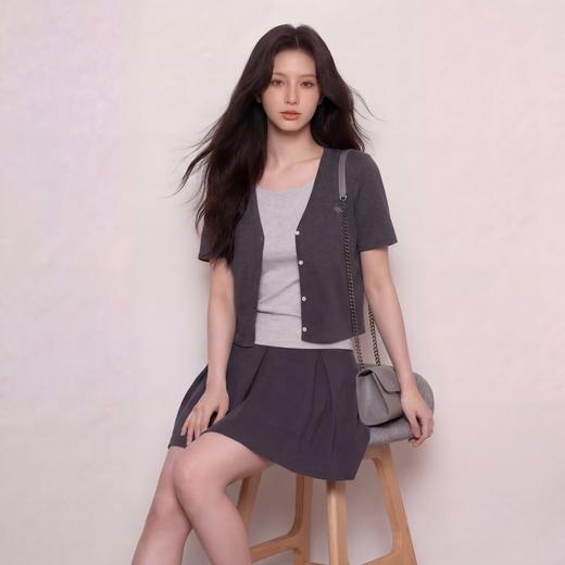 奢姿大码女装2026夏季拼接V领两件套胖妹妹松紧腰时尚休闲套装9962954668 商品图3